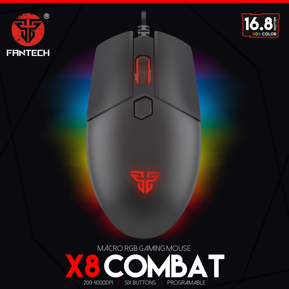 FANTECH MOUSE USB GAMING X8 MAKRO RUNNING RGB MAKRO+MEMORY