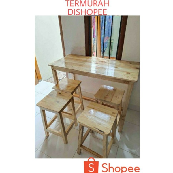 MEJA MAKAN / MEJA WARUNG / KURSI MEJA MAKAN WARUNG TERMURAH / KURSI MAKAN / KURSI JATI / MEJA CAFE