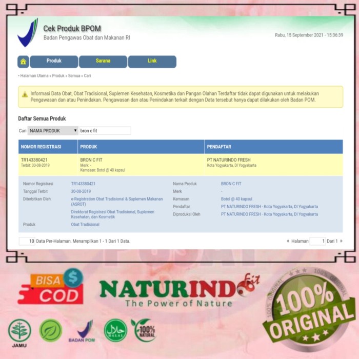 

REVERB HERBAL BRON C FIT NATURINDO (SPESIAL PERNAFASAN) / C FIT NATURINDO SANGAT AMPUH MANJUR