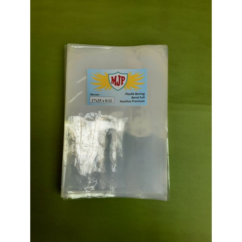 Plastik PP Bening MJP Tebal 0.12 Uk. 17x25 17x30 kaku untuk packing kemasan snack kerupuk