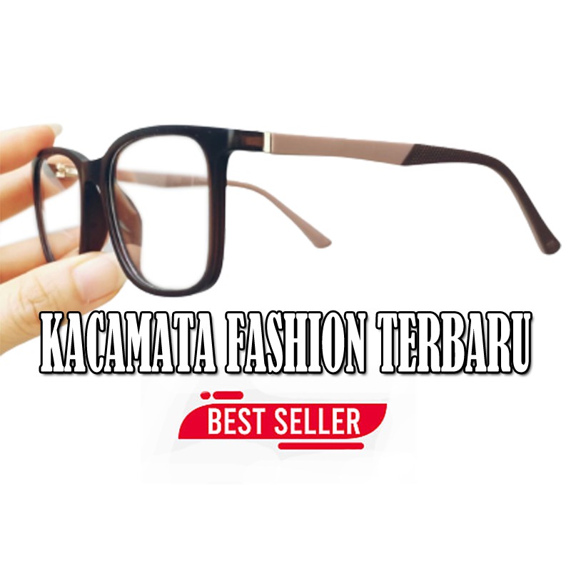 COD Kacamata Pria Wanita Transparan kaca mata Gaya Fashion Square Eye Glasses Kacamata Normal Gaya