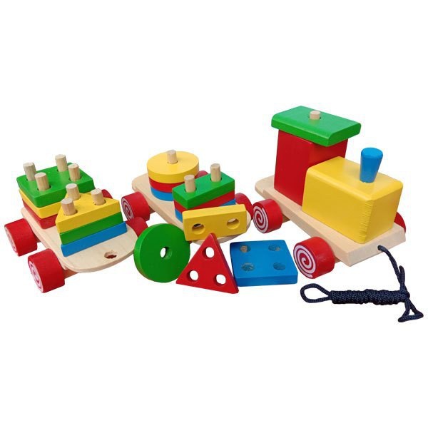 Rapid Toys Mainan Edukasi Kereta Balok Bentuk Geometri Full Collour Bisa COD