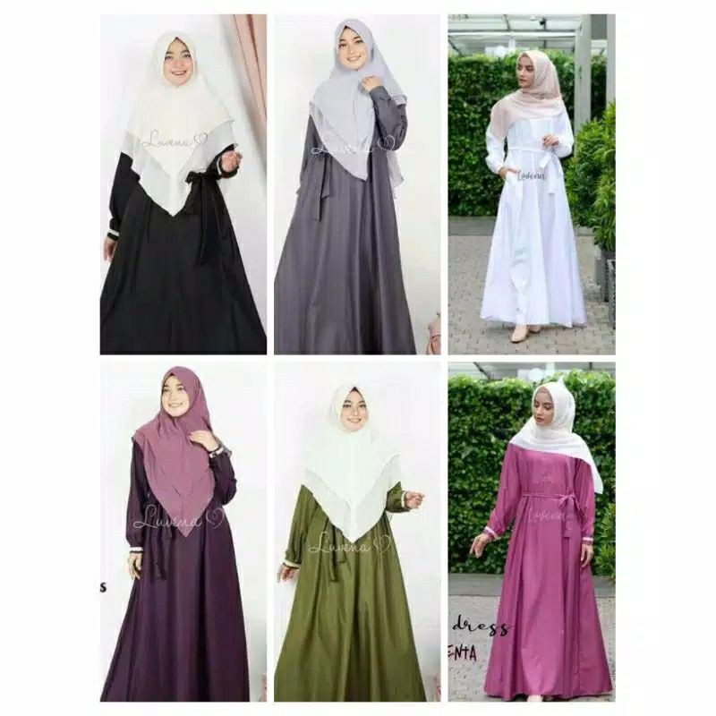 Basic Dress Gamis Polos Toyobo By Luvena