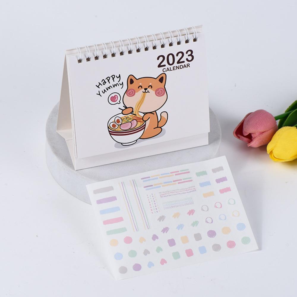 R-flower 2023kalender Kertas Desktop Notebook Fashion Gambar Tangan Tahunan Multi-Fungsi Agenda Organizer