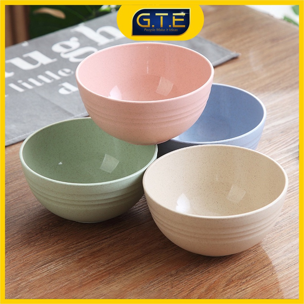 GTE | Mangkok Wheat Straw Bowl | Mangkuk Plastik Microwave Warna Warni | Gandum kokoh | BPA Free | Mangkuk bahan Jerami