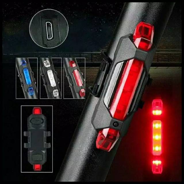 Lampu Belakang Sepeda LED Charger USB / Lampu LED Batterai Charger
