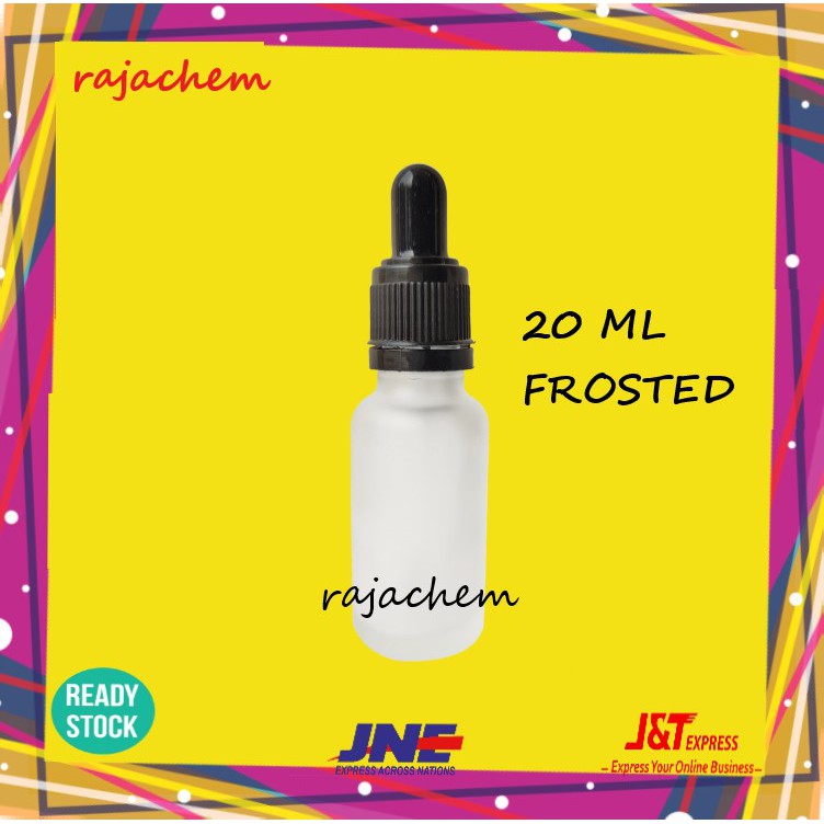 Botol Pipet Kaca Frosted 20 ML Ring Hitam Segel