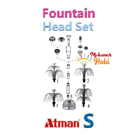 Nozzle Pipa Air Mancur ATMAN FHS-S Fountain Head Set Aquarium Kolam