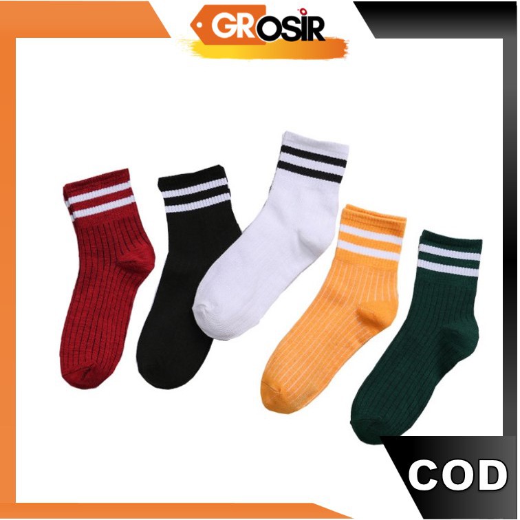  Grosir  K355 Kaos  Kaki  Atas Mata Kaki  Kaos  Kaki  Garis 