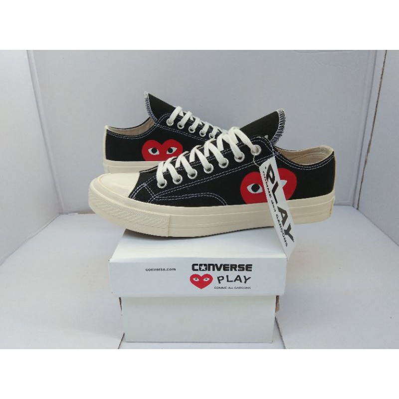 SEPATU C0NVERSEEE 70S PLAY CDG BLACK WHITE LOW PREMIUM BNIB