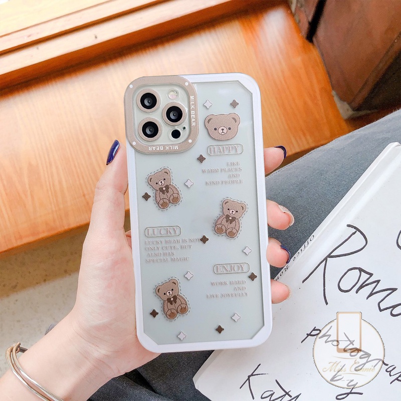 IPHONE Casing Lembut Anti Jatuh Kompatibel Untuk Iphone11 13 12 14 Pro Max7 6 6s 8 Plus XR X XS Max SE Boneka Lucu Beruang Tpu Penutup Belakang