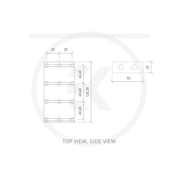 EKWB EK Scalar Quad 2-slot - Plexi