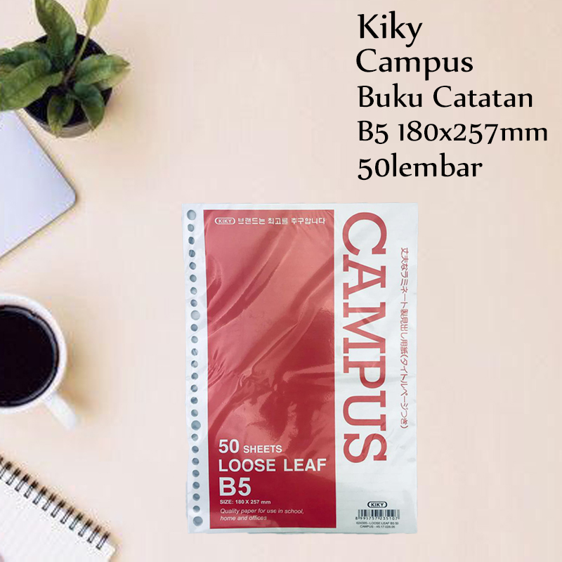 * Kiky * Isi binder * Campus * Loose Leaf B5 * 18x25.7cm  * 50 lembar