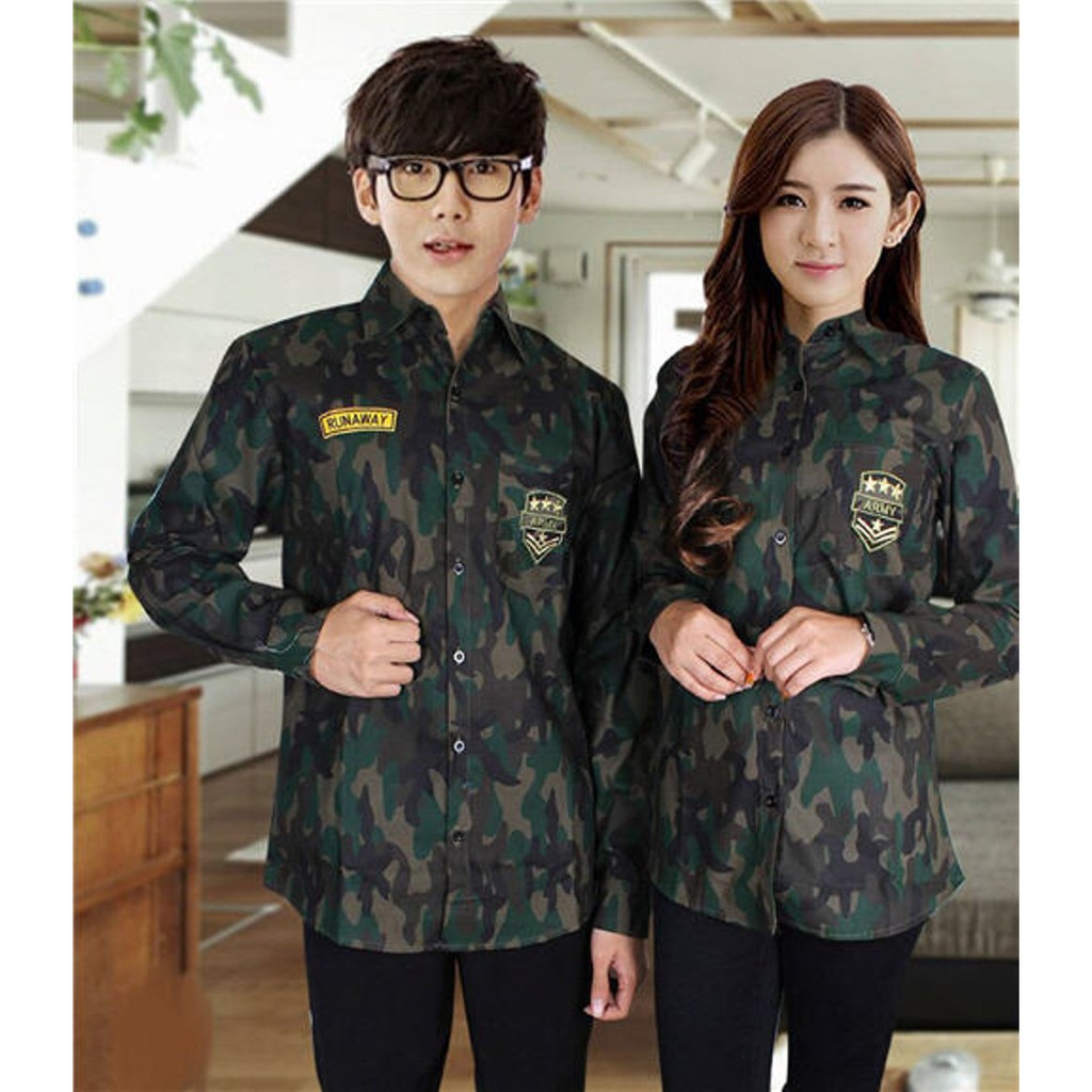 Termurah COUPLE LP ARMY RUNAWAY (HIJAU)