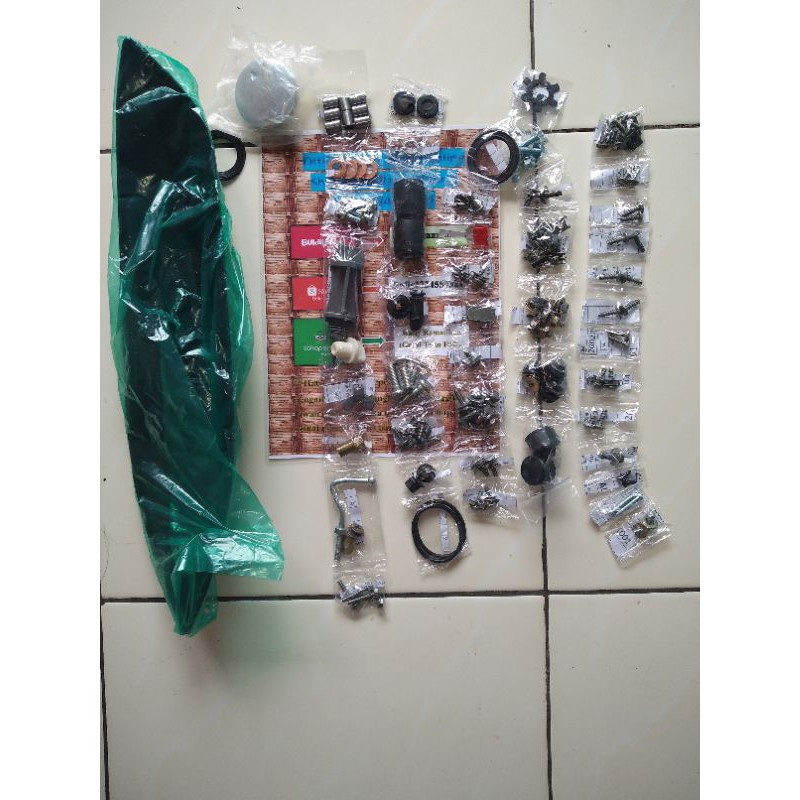 baut bodi set yamaha mio sporty atau mio smile plus tameng daun dan aksesoris pelengkap
