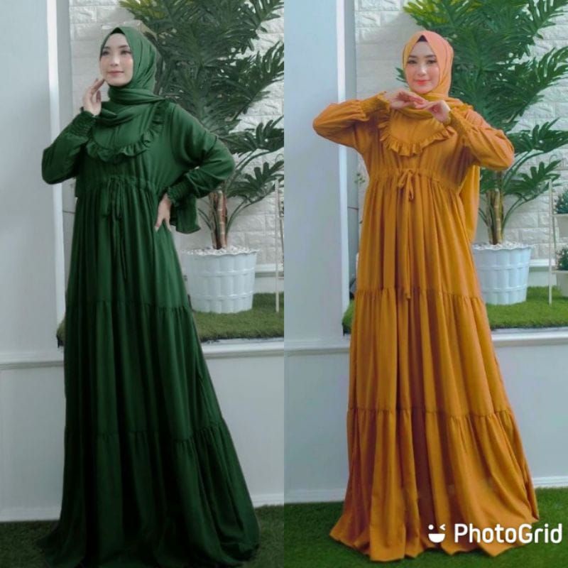 [Fashion Muslim] ASHILA DRESS LEMONSKIN | rempel | terlaris