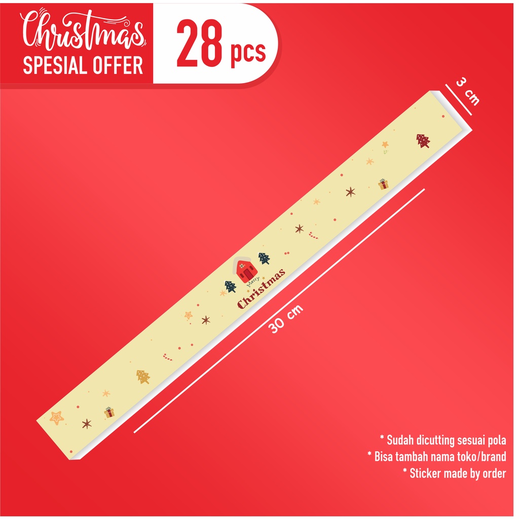 

Sticker jar/seal kue kering seal box tema natal/christmas (isi 28)
