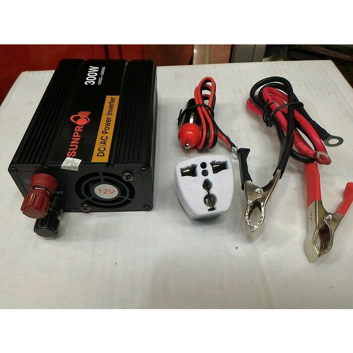 Promo Terbaru!!! Power Inverter Sunpro DC TO AC 300w Konverter Daya Mobil Charger Berkualitas