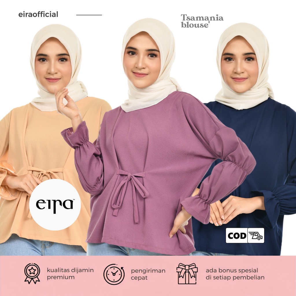 Atasan Wanita Lengan Panjang Blouse Remaja Muslim Korean Style lilac