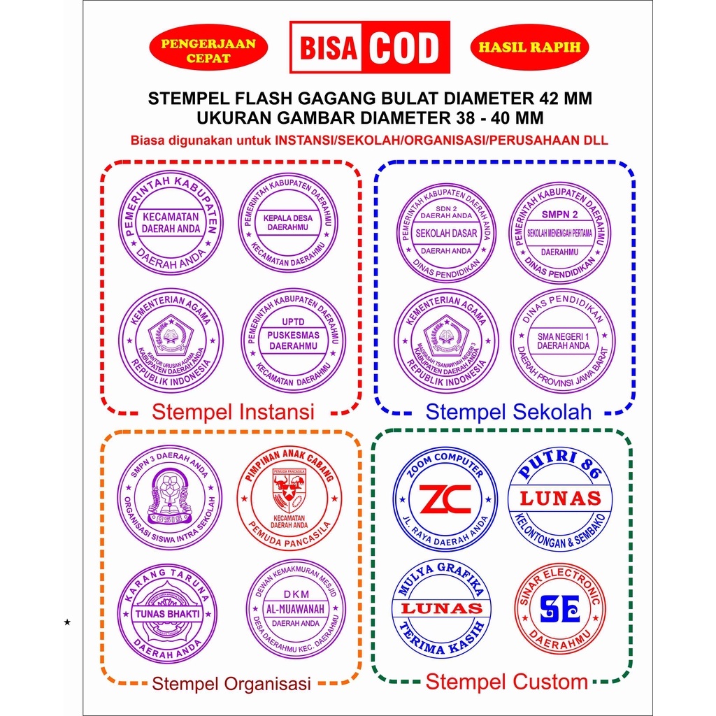 

Stempel Perusahaan/Instansi/Sekolah/Custom