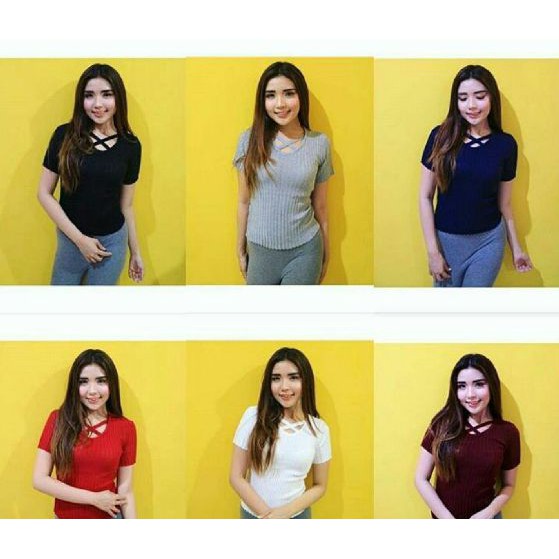 [Silang Pdk Var Warna RO] Blouse Wanita Rajut Stret Varian warna