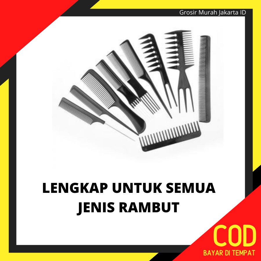 Sisir Rambut Salon Lengkap 1 Set 10 pcs
