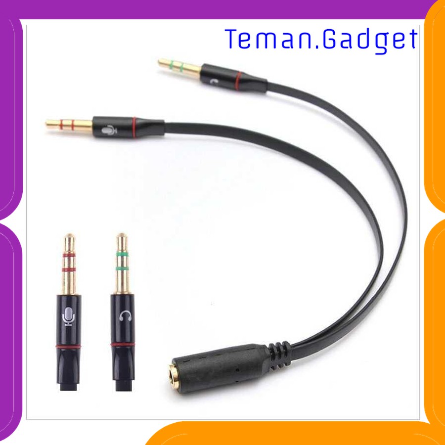 TG-AI145 ROVTOP SPLITTER AUDIO JACK 3.5MM FEMALE KE DUAL 3.5MM MALE (MIC+HEAR)