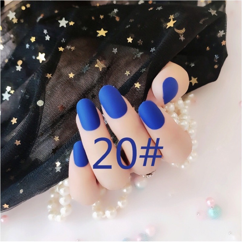 (11-30) 24pcs SHORT ROUND MATTE FAKE NAILS/ kuku palsu matt oval pendek kupal doff pendek bulat