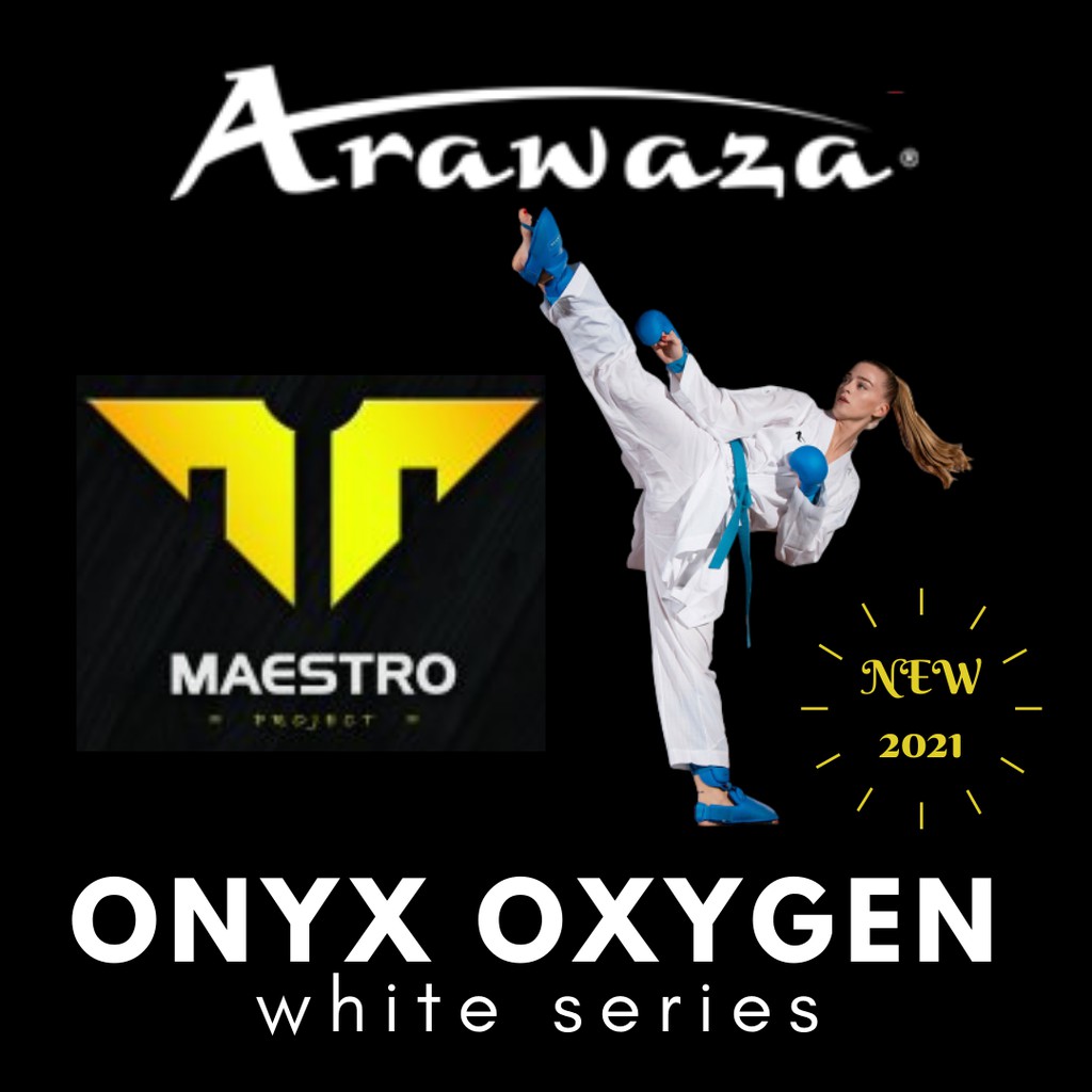ARAWAZA Onyx Oxygen "white series" (Seragam Karate) - KUMITE - WKF Approved