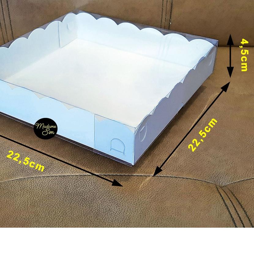

➹ BOX MIKA PUTIH - DUS KUE - KOTAK - KARDUS 22.5 x 22.5 x 4.5 CM (ISI : 10 PCS) ♕