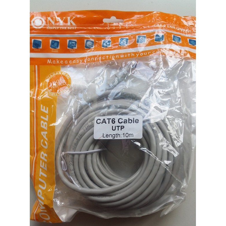 KABEL LAN UTP CAT6 MERK NYK 1.5/3/5/10/15/20 METER