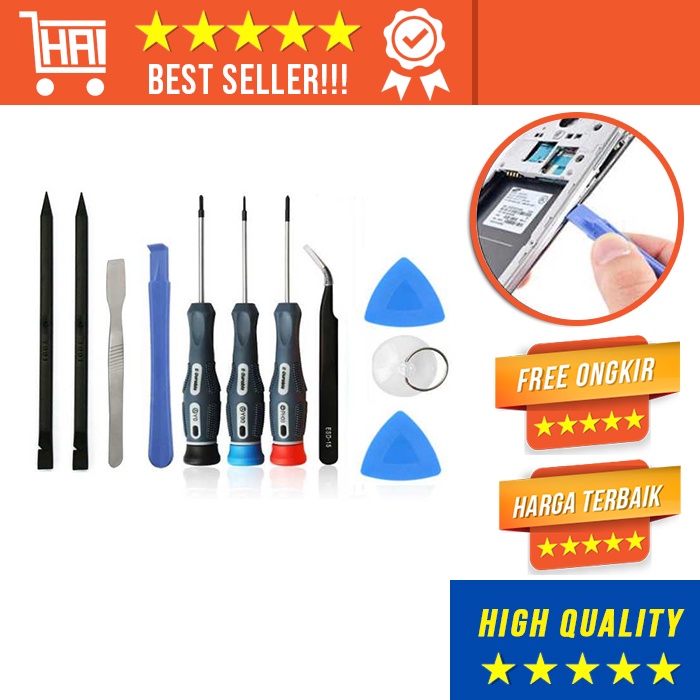 SET ALAT REPARASI HANDPHONE SMARTPHONE 11 IN 1 ORIGINAL PERALATAN SERVICE HP SERVIS PONSEL LENGKAP T