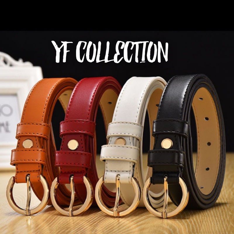 IKAT PINGGANG BELT WANITA GOLD SIMPLE FASHION CASUAL TEBAL