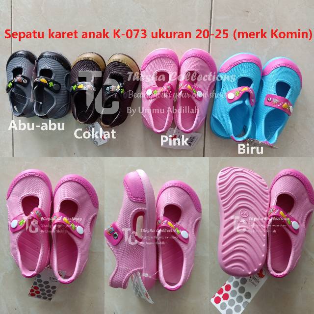  Sepatu  karet  anak K 073 ukuran 20 25 merk Komin  Shopee 