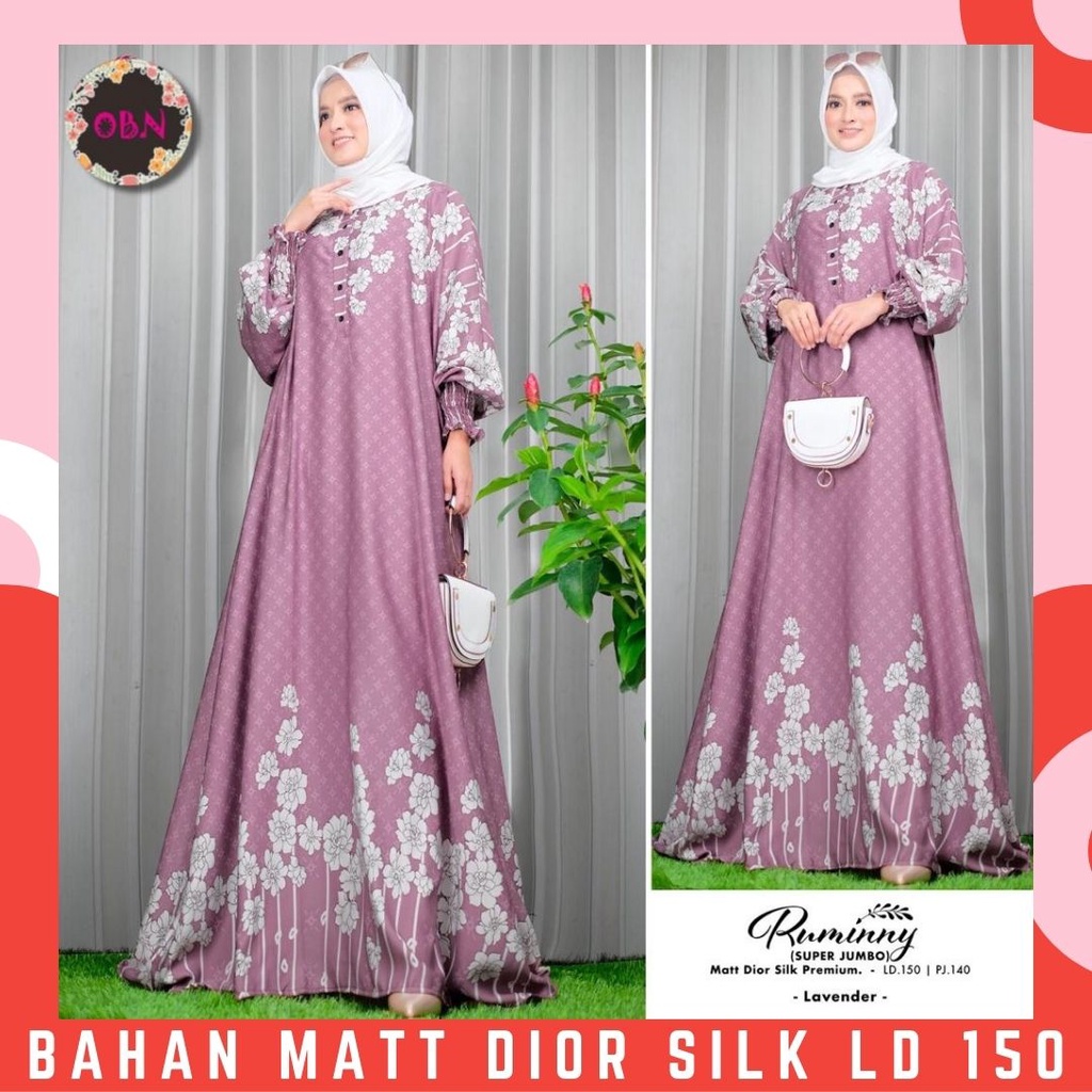 ruminy dress gamis baju jubah abaya wanita rayon xxxl ld 120 premium elegan kekinian terbaru 2024