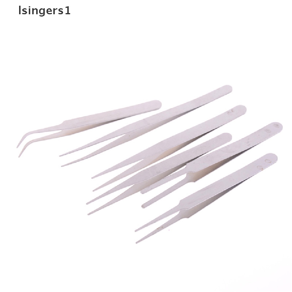 (lsingers1) 6pcs / Set Pinset Anti Statis Bahan Stainless Steel Untuk Reparasi