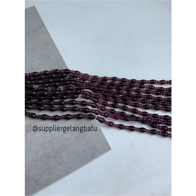 manik ujung kepala tasbih GUCI COKELAT bening kreasi kalung gelang 8mm