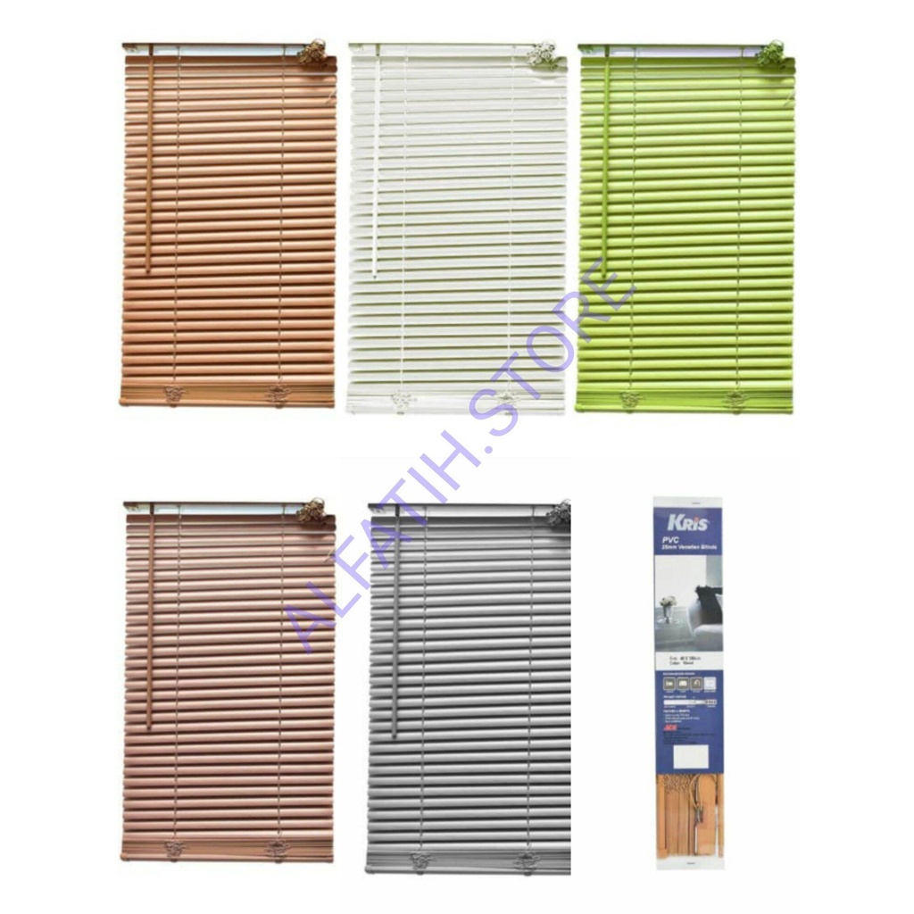 TIRAI GULUNG JENDELA KACA PVC 40 X 180 CM KRIS VENETIAN BLIND GORDEN