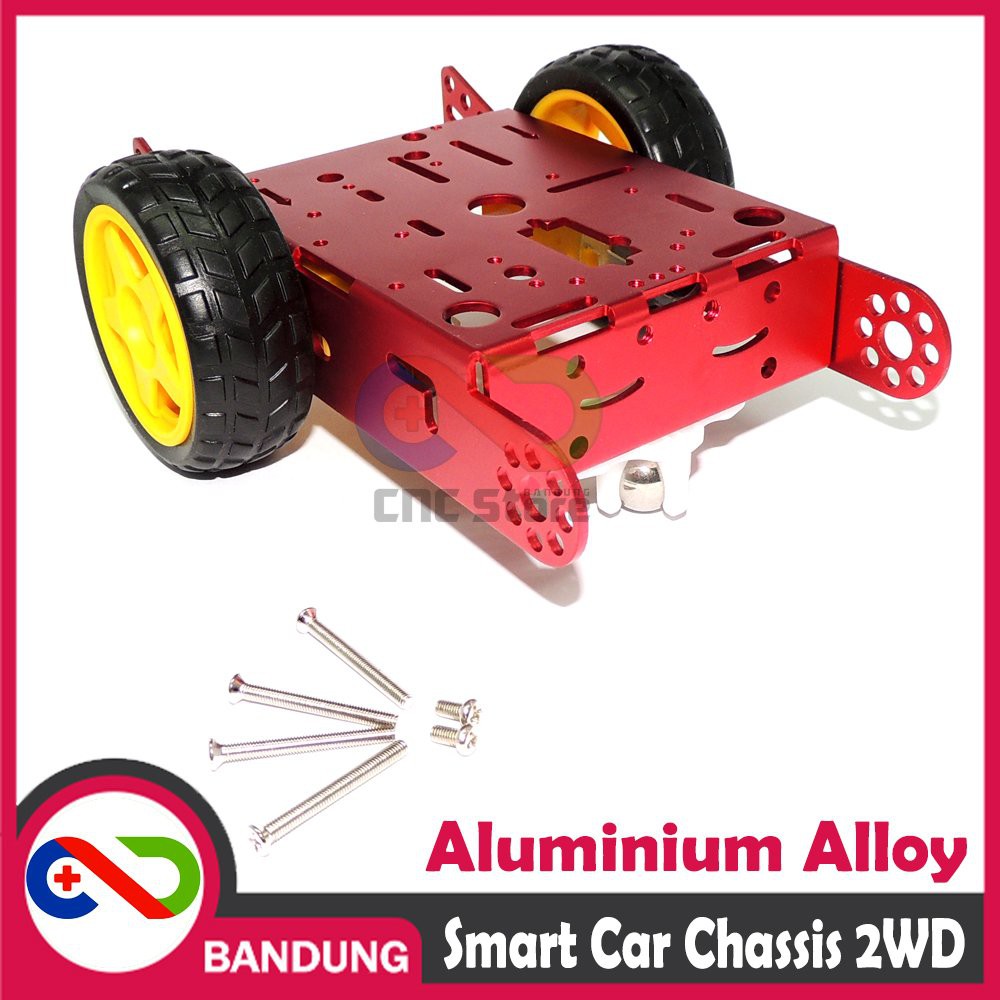 [KIT-0008] SMART CAR CHASSIS 2WD ALUMINIUM ALLOY ROBOT RED WHEEL LINE FOLLOWER