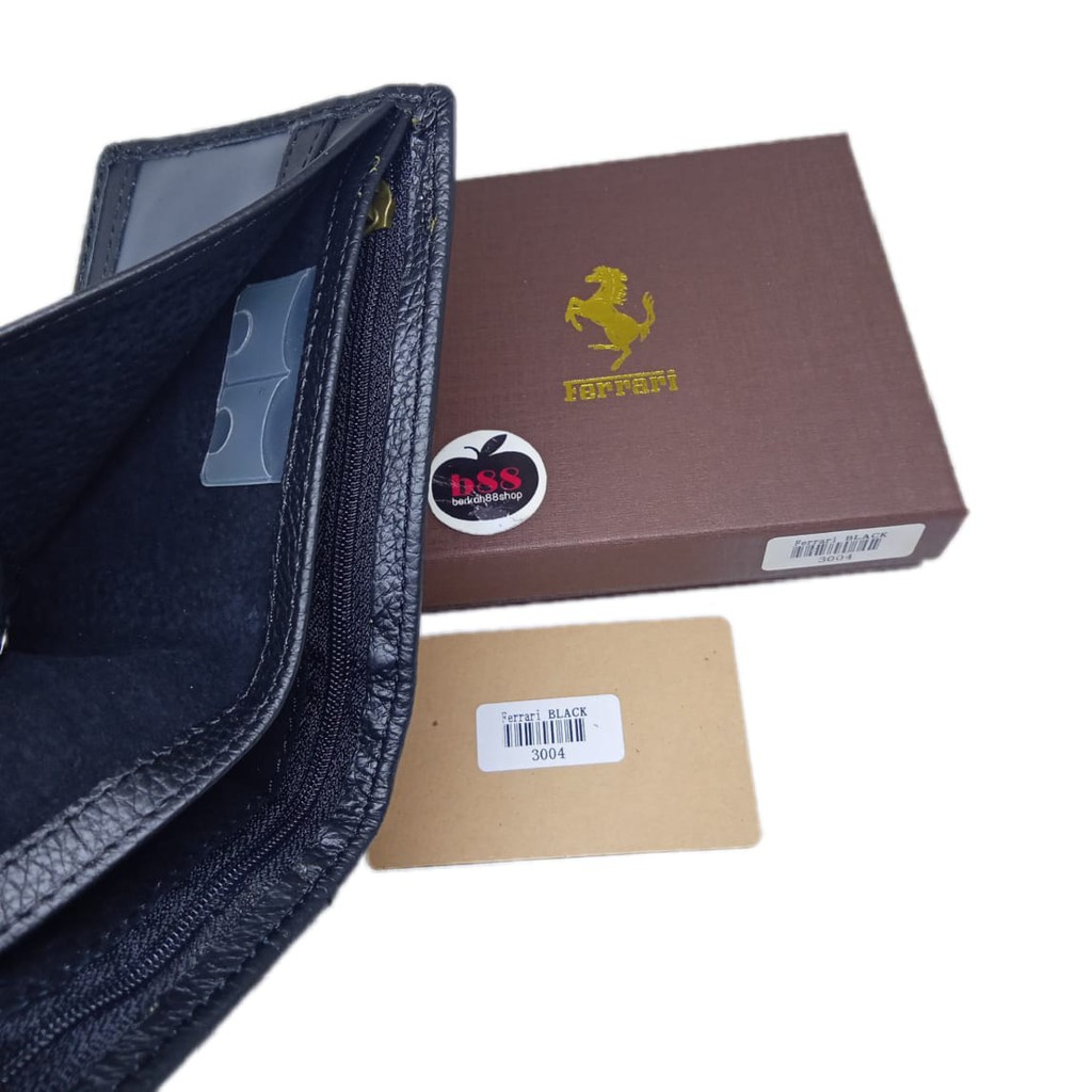 Dompet Kulit Asli Pria Lipat Ferrari 3004 Black DompetPria DompetKulit