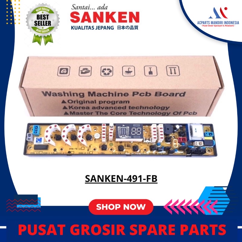 SANKEN QW-S990 modul pcb mesin cuci Top Loading ( 0491-1FB )