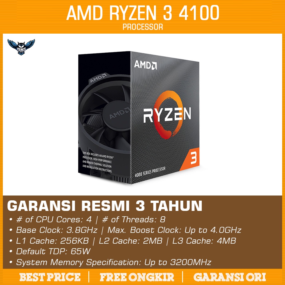 Processor AMD Ryzen 3 4100 Box | 4.0GHz 4C 8T | AM4 Zen 2 CPU Renoir