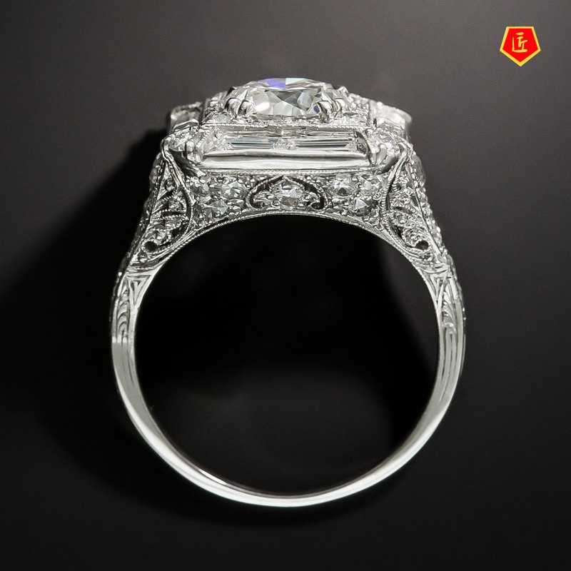 [Ready Stock]Luxury Moissanite Hollow Pattern Ring