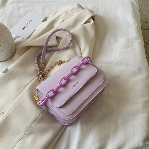 Tas Selempang Wanita Chain Lilac Import Fashion Korea VTNT246