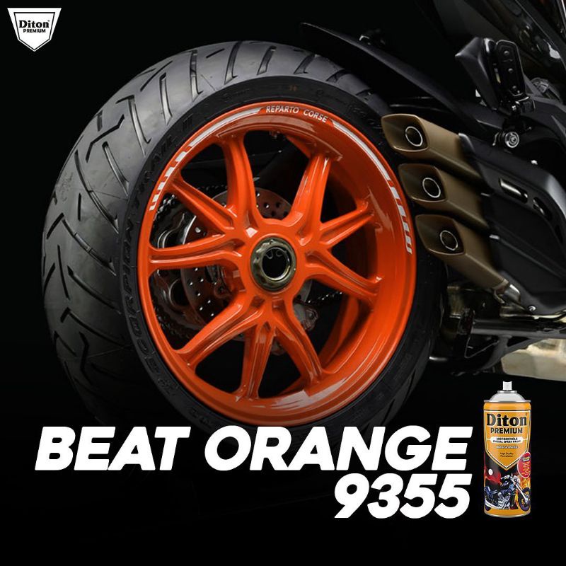 Pilok Orange Beat H 9355 * Diton Premium Cat Semprot Sepeda Motor Mobil Velg Helm