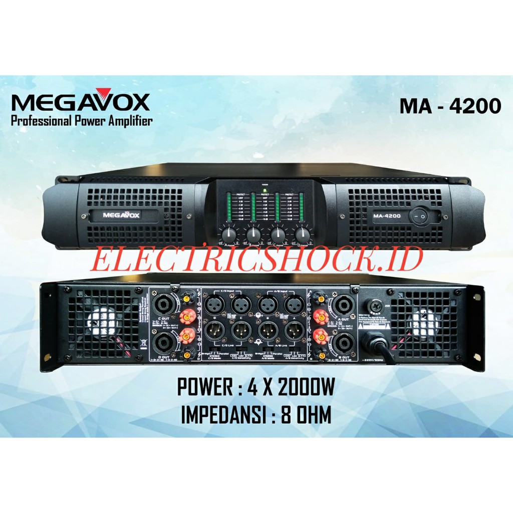 POWER AMPLIFIER MEGAVOX MA 4200 MEGAVOX MA4200 ORIGINAL