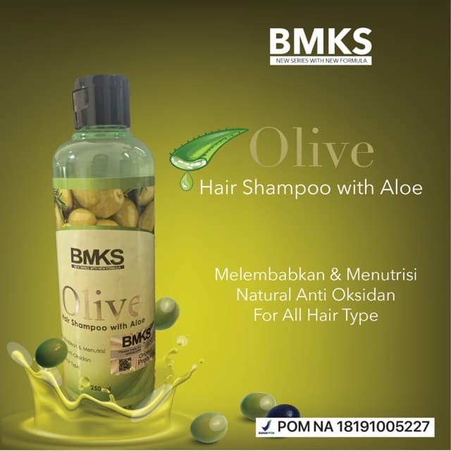 BMKS OLIVE SHAMPOO WITH ALOE PERAWATAN RAMBUT RONTOK 250ML ORIGINAL BPOM