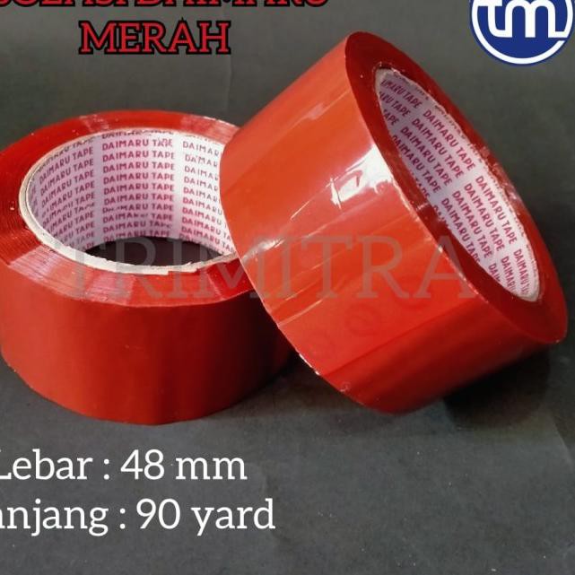 

➴ SELOTIP / ISOLASI / LAKBAN DAIMARU WARNA MERAH PLASTIK OPP 100 METER ✻