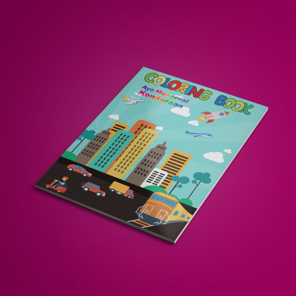 

Buku Mewarnai KENDARAAN Alat transportasi Buku Gambar Anak TK PAUD