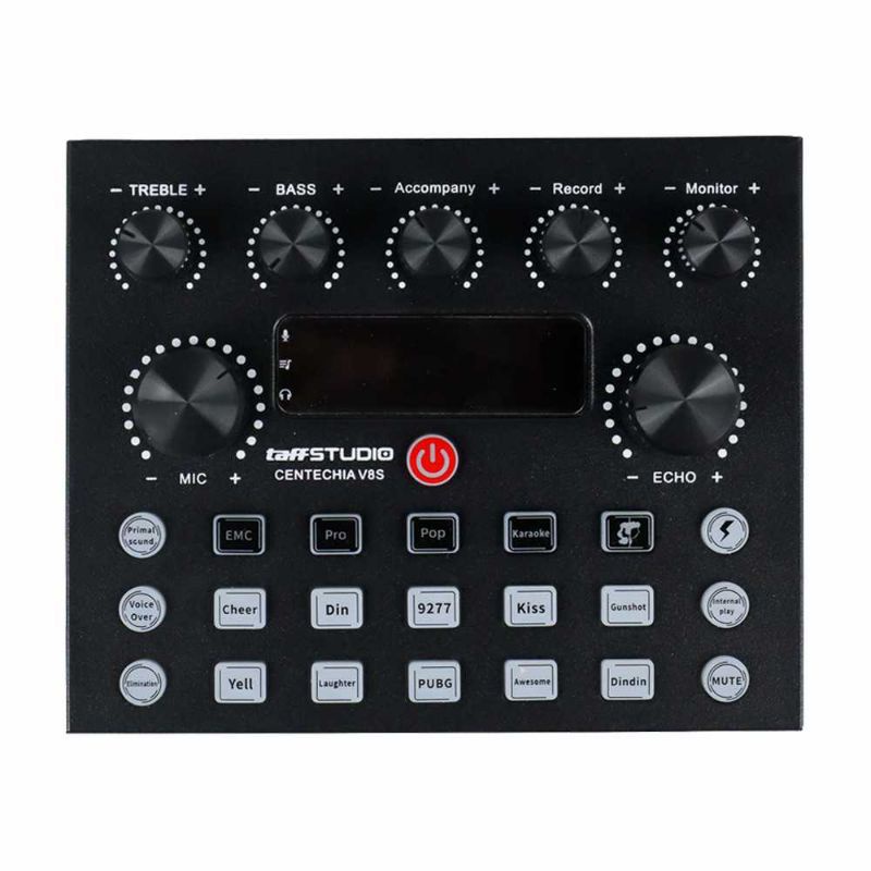 Soundcard TaffSTUDIO Mixer USB External Sound Card Bluetooth Amplifier V8S